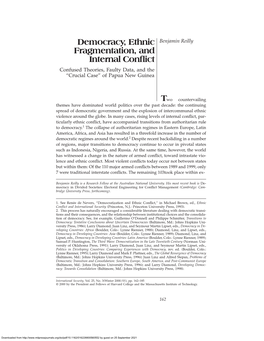 Democracy, Ethnic Fragmentation, and Internal Conºict Around the World