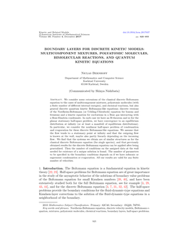 Boundary Layers for Discrete Kinetic Models: Multicomponent Mixtures, Polyatomic Molecules, Bimolecular Reactions, and Quantum Kinetic Equations