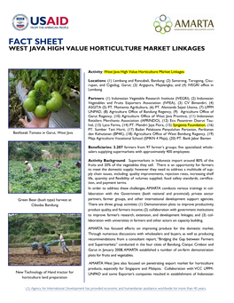 Fact Sheet West Java High Value Horticulture Market Linkages