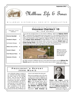 September 2017 Millbrae Life & Times