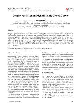 Continuous Maps on Digital Simple Closed Curves