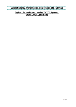 3-Ph to Ground Fault Level of GETCO System (June-2017 Condition)