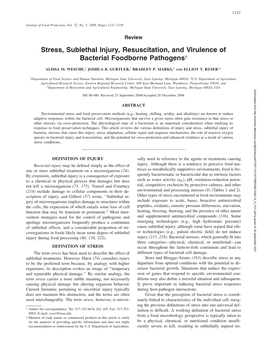 Stress, Sublethal Injury, Resuscitation, and Virulence of Bacterial Foodborne Pathogens†