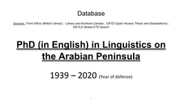 In Linguistics on the Arabian Peninsula