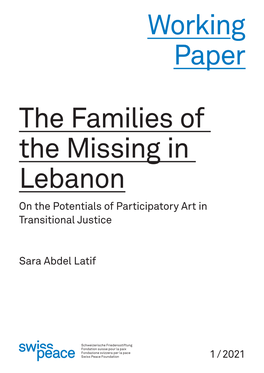 Working Paper the Families of the Missing in Lebanon