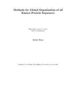 Methods for Global Organization of All Known Protein Sequences