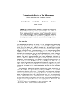 Evaluating the Design of the R Language Objects and Functions for Data Analysis