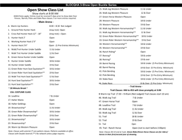 Open Show Class List 25