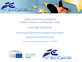 Reform of the European Schools System