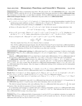 Differential Algebra and Liouville's Theorem