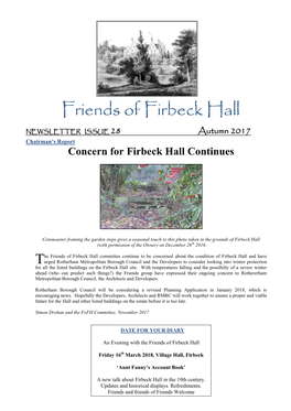 Concern for Firbeck Hall Continues