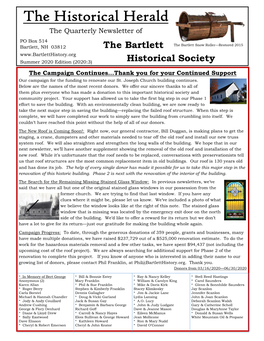 The Historical Herald the Quarterly Newsletter Of