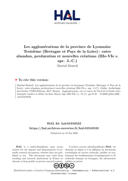 Bretagne Et Pays De La Loire) : Entre Abandon, Perduration Et Nouvelles Créations (Iiie-Vie S