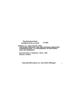 University Microfilms, Inc.. Ann Arbor, Michigan © Copyright Ty