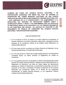 Comité Municipal Electoral San Vicente Tancuayalab