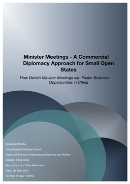 A Commercial Diplomacy Approach for Small Open States
