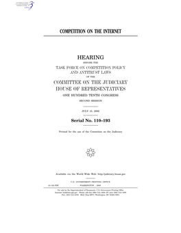 Competition on the Internet Hearing Committee On