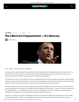 The I-Word Isn't Impeachment — It's Idiocracy