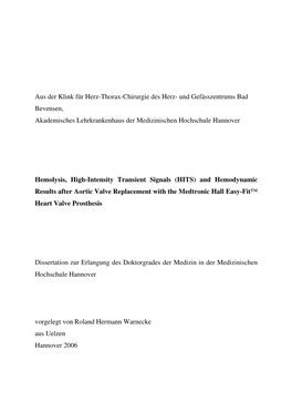 Und Gefässzentrums Bad Bevensen, Akademisches Lehrkrankenhaus Der Medizinischen Hochschule Hannover