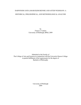 Darwinism and Lamarckism Before and After Weismann: a Historical, Philosophical, and Methodological Analysis