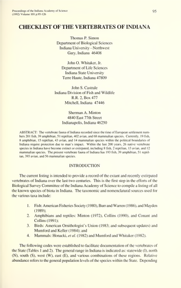 Proceedings of the Indiana Academy of Science 95 (1992) Volume 101 P.95-126