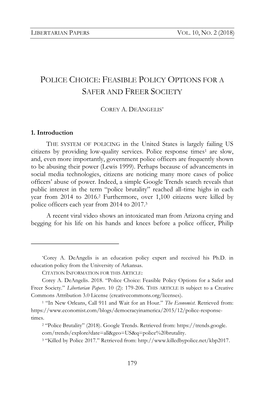 Police Choice: Feasible Policy Options for a Safer and Freer Society