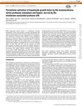 Biochemical Journal INTRODUCTION Terminal and Kringle Domains of HGF [4]