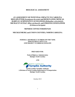 Monroe Expressway Biological Assessment