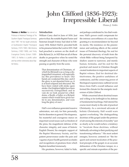 John Clifford (1836-1923): Irrepressible Liberal Thomas J