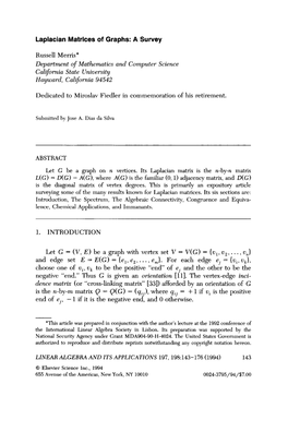 Laplacian Matrices of Graphs: a Survey