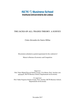 The Jacks-Of-All-Trades Theory: a Survey