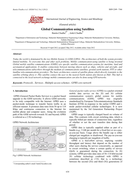 Global Communication Using Satellites A* B Banita Chadha , Ankit Chadha