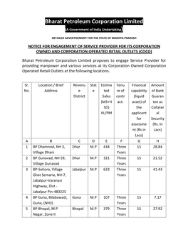 Bharat Petroleum Corporation Limited (A Government of India Undertaking)