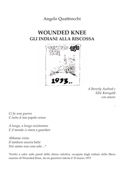 Wounded Knee Gli Indiani Alla Riscossa