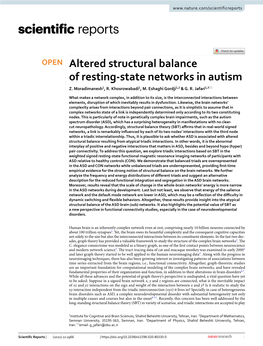 Altered Structural Balance of Resting-State Networks in Autism