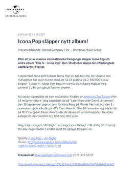 Icona Pop Släpper Nytt Album!