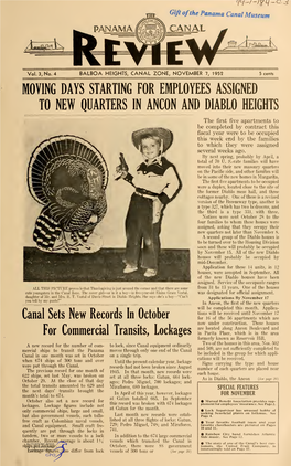 THE PANAMA CANAL REVIEW November 7, 1952 21 -Year-Old Mutual Benefit Association Holds Unique Place in Canal Zone Life