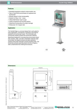 Visunet Edge KM8622 KVM Workstation Dimensions