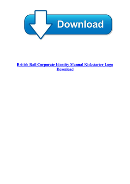 [Cloud-E.P.U.B PDF] British Rail Corporate Identity Manual