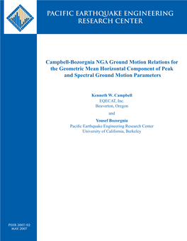 Campbell-Bozorgnia NGA Report
