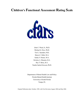 Children's Functional Assessment Rating Scale – Florida Version