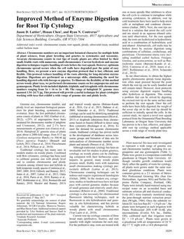 Improved Method of Enzyme Digestion for Root Tip Cytology