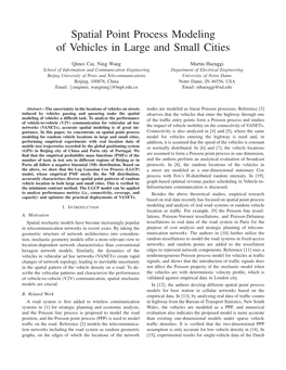 Spatial Point Process Modeling of Vehicles in Large and Small Cities