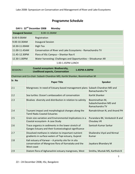 Programme Schedule