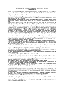 Minutes of Garve & District Community Council Meeting Held 7Th Feb 2012 Garve Village Hall Present: Kenny Maclean (Chairman)