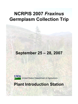 Fraxinus Germplasm Collection Trip