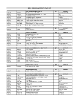 2019 Freshman Architecture Kit