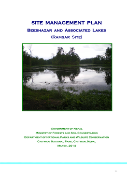 SITE MANAGEMENT PLAN Beeshazar and Associated Lakes (Ramsar Site)