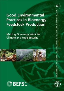 Good Environmental Practices in Bioenergy Feedstock Production 49