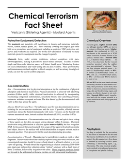 Chemical Terrorism Fact Sheet Mustard Agent Eye Lesions Vesicants (Blistering Agents) - Mustard Agents Photo Courtesy Department of Defense